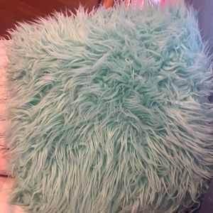 Blue fur pillow